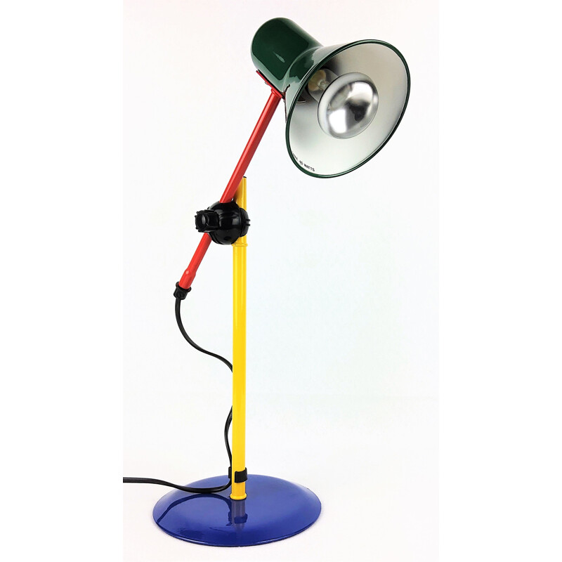 Vintage Multicolour Lamp in lacquered metal 1980