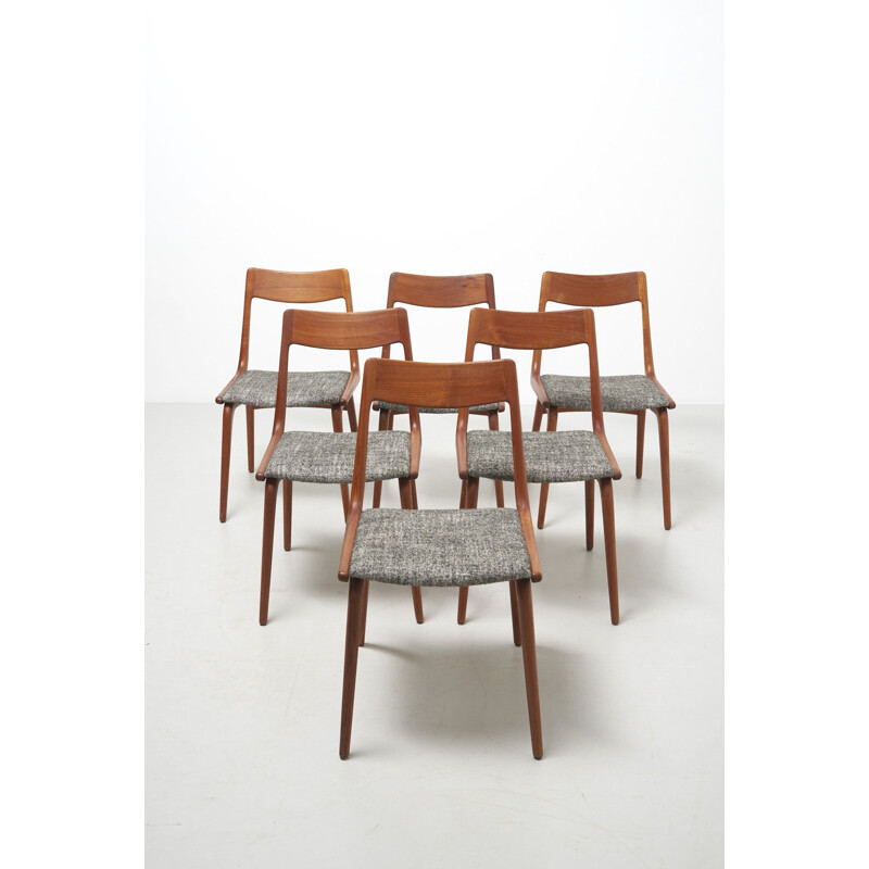 Lot de 6 chaises vintage  Boomerang d'Alfred Christensen, Danemark 1950