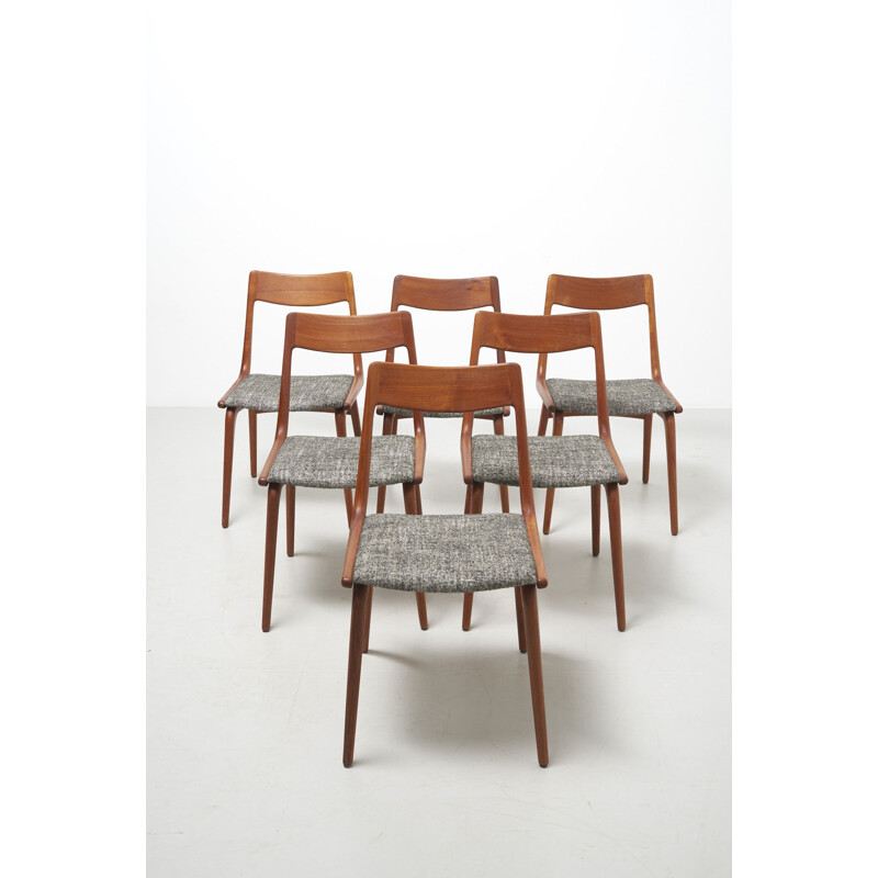 Set of 6 Vintage Boomerang Dining Chairs by Alfred Christensen, Denmark 1950s