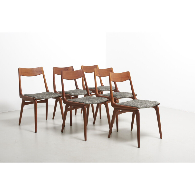 Lot de 6 chaises vintage  Boomerang d'Alfred Christensen, Danemark 1950