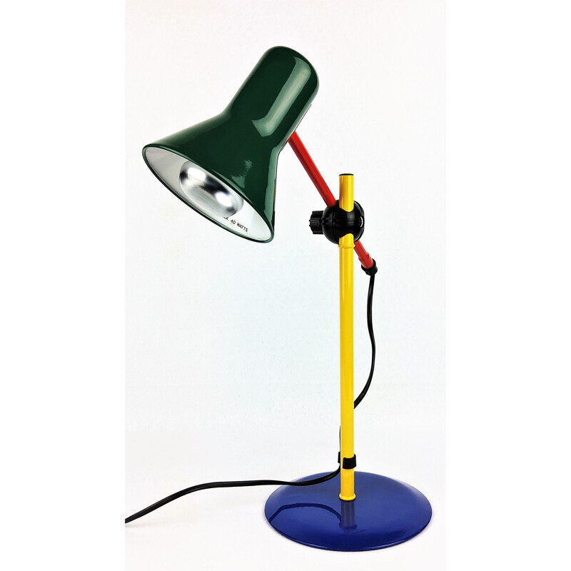 Vintage Multicolour Lamp in lacquered metal 1980