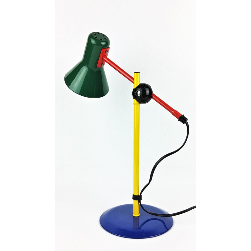 Vintage Multicolour Lamp in lacquered metal 1980