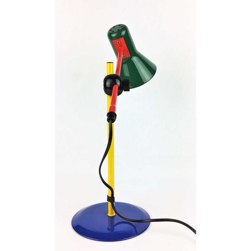 Vintage Multicolour Lamp in lacquered metal 1980