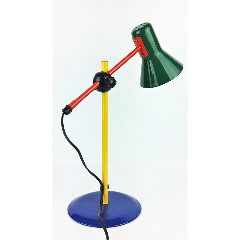 Vintage Multicolour Lamp in lacquered metal 1980
