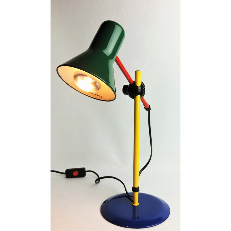 Lampe Vintage Multicolore en métal laqué 1980