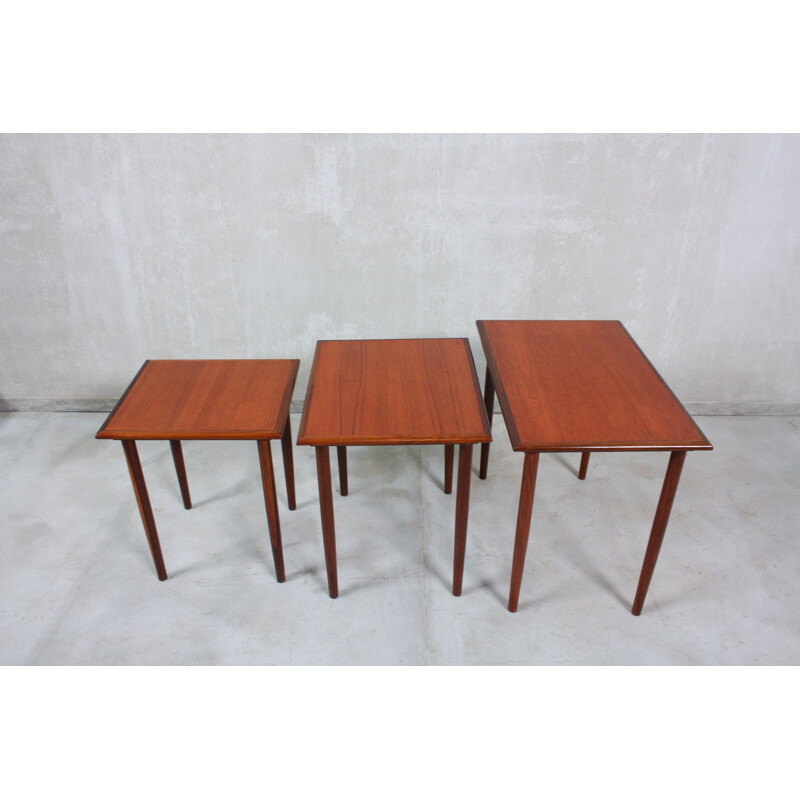 Set of 3 Vintage Nesting Tables Danish 1950s