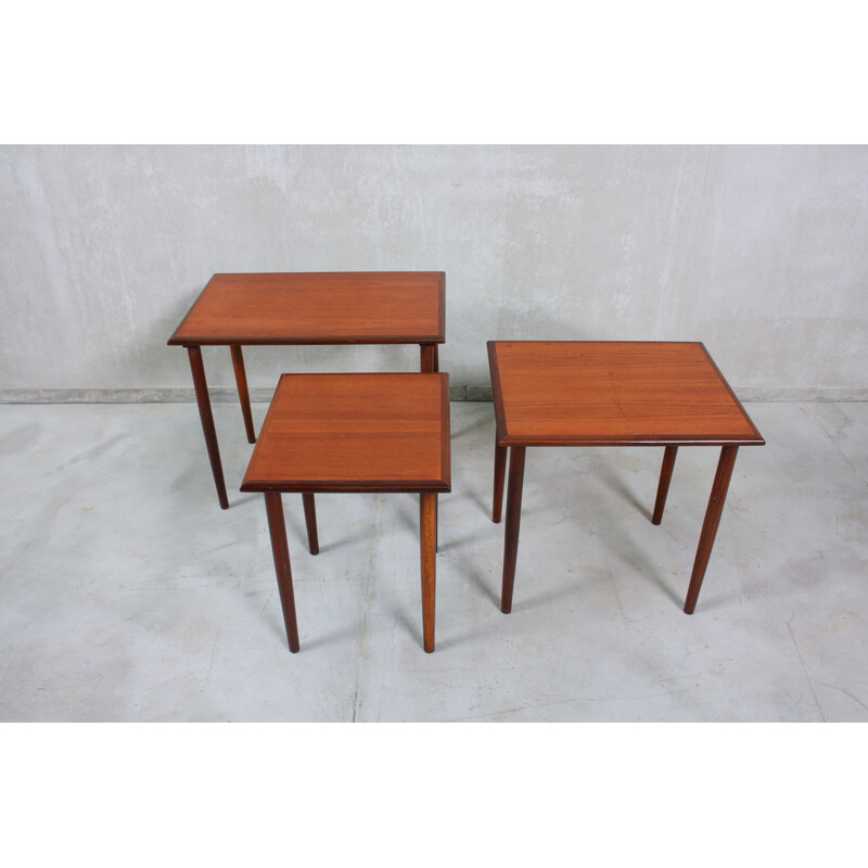 Ensemble de 3 tables gigognes vintage danoises 1950