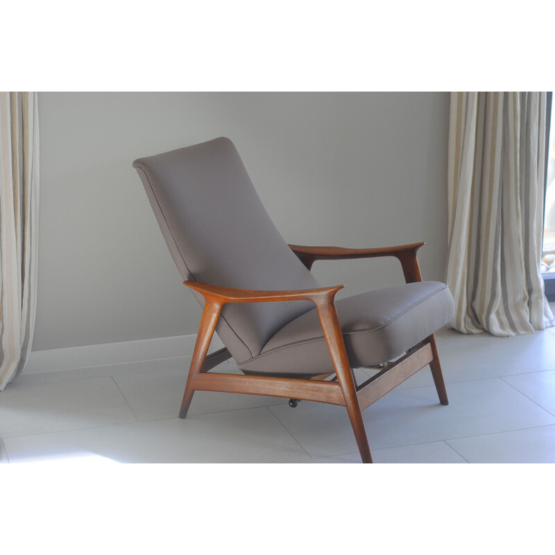 Mid Century solid teak armchair 