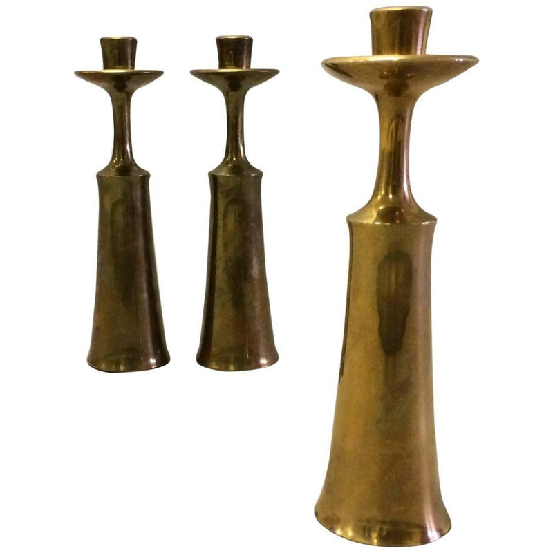 Set of 3 vintage Candleholders Vases i by Danish Designer Jens H. Quistgaard 1960s