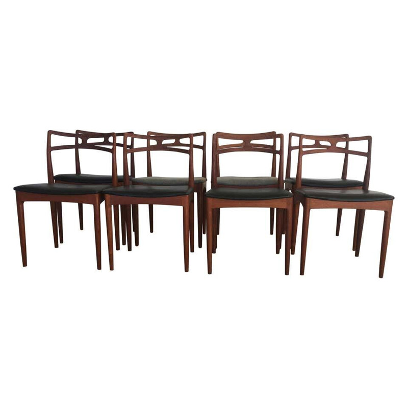 Set of 8 vintage Dining Chairs in Teak Johannes Andersen 1960s