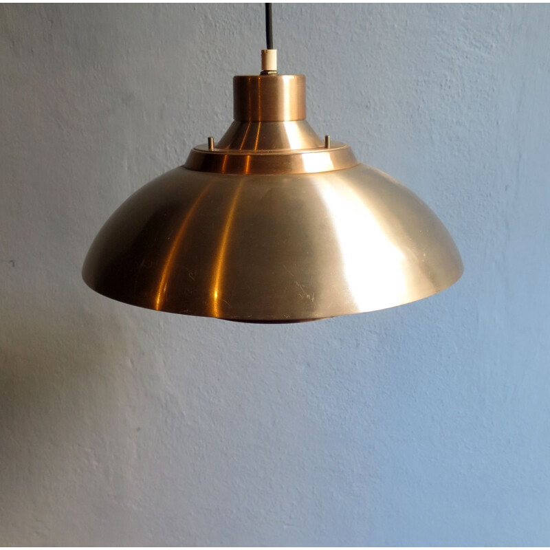 Vintage coppered pendant lamp scandinavian 1950
