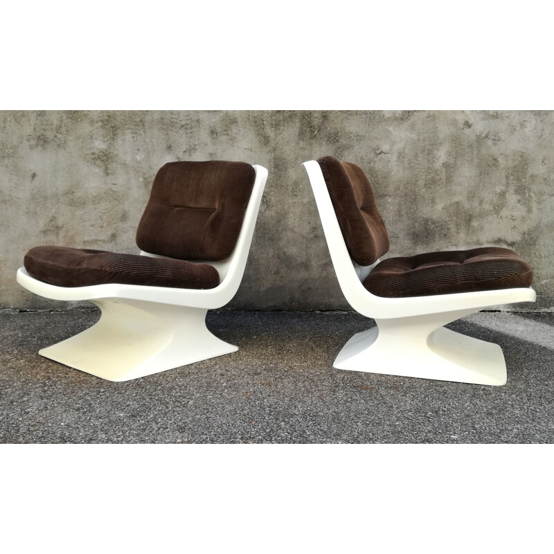 Pair of Vintage Armchairs by Albert Jacob for Grosfillex, France