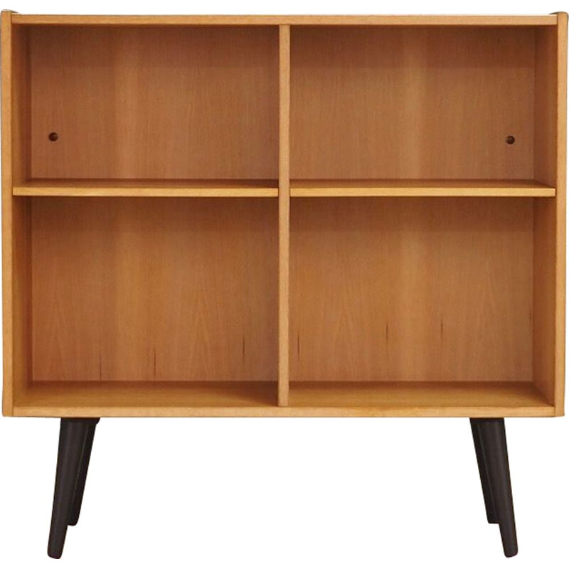 Vintage bookcase  library ash veneer Scandinavian 1970