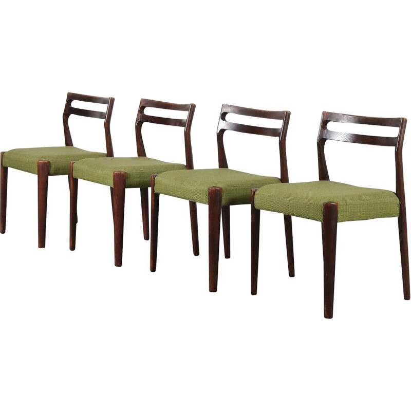 Set of 4 oak vintage dining chairs Danish 1960s