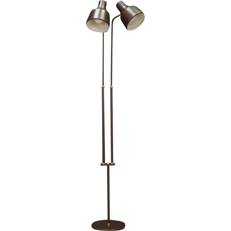 Vintage floor lamp  metal in brown color  1970s