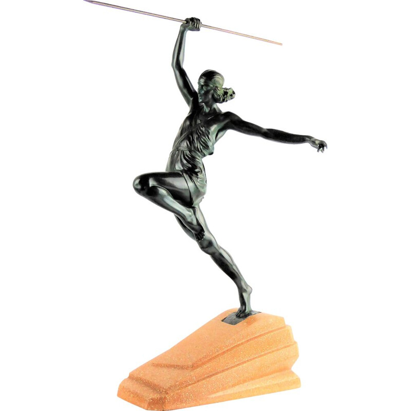 Vintage 'Amazon' Javelin Sculpture by Pierre Le Faguay 1930