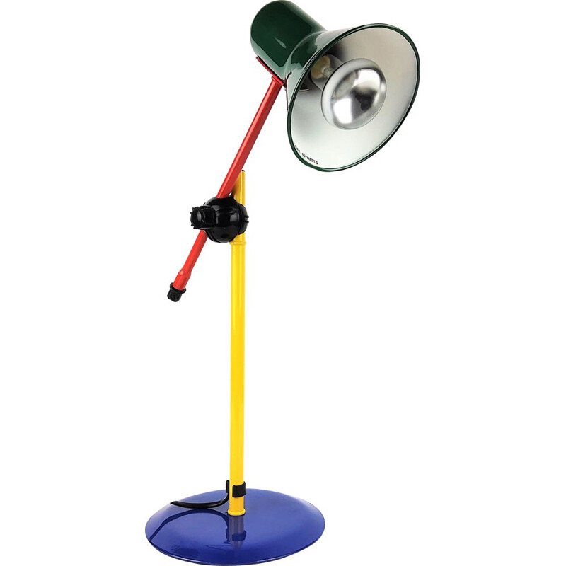 Vintage Multicolour Lamp in lacquered metal 1980