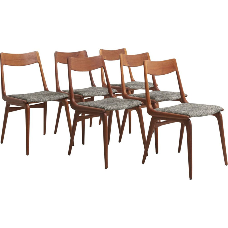 Set of 6 Vintage Boomerang Dining Chairs by Alfred Christensen, Denmark 1950s