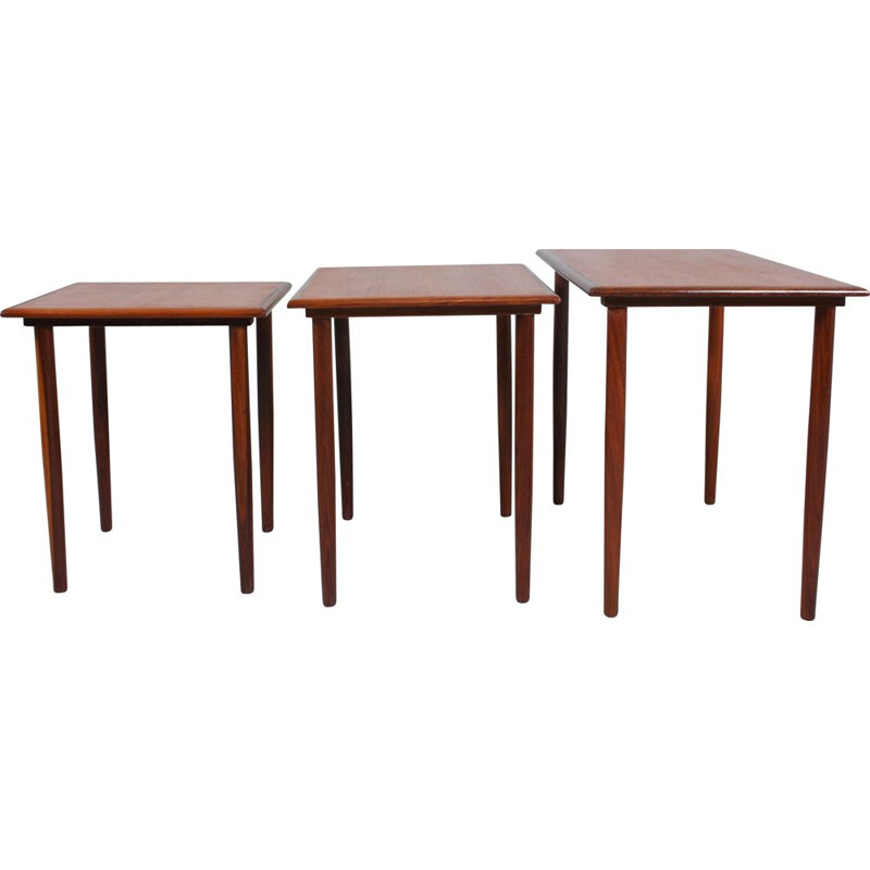 Ensemble de 3 tables gigognes vintage danoises 1950