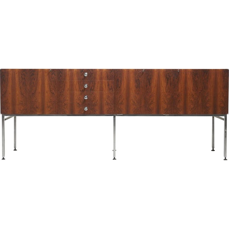 Grand buffet vintage en palissandre par Alain Richard, années 1950