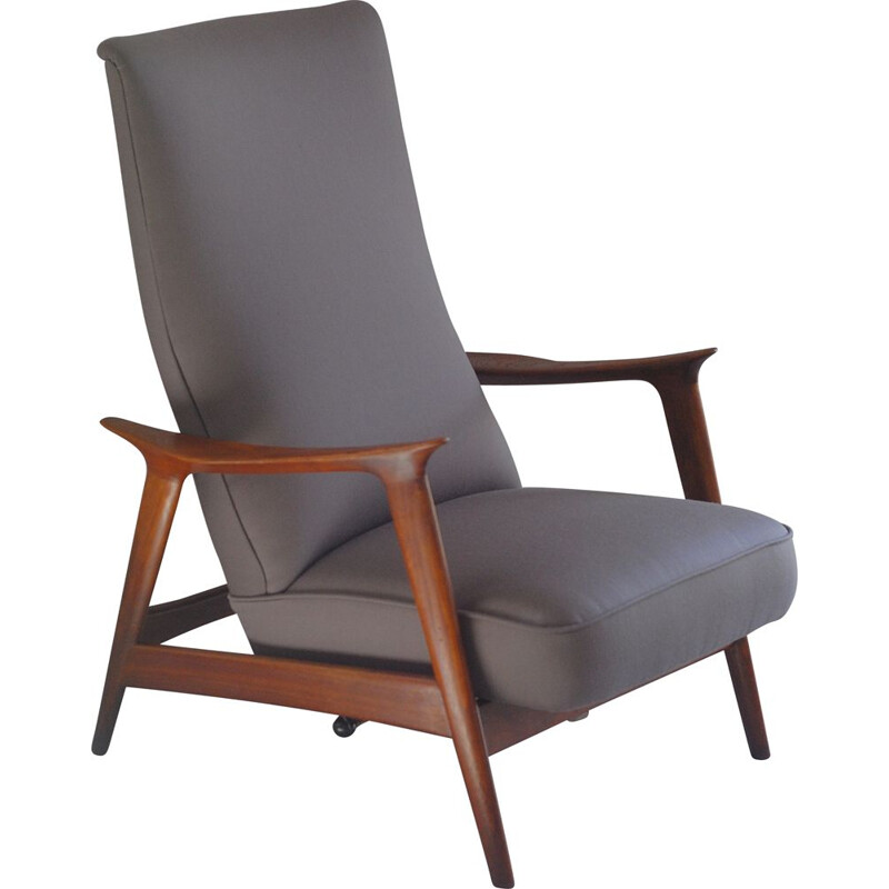 Mid Century solid teak armchair 