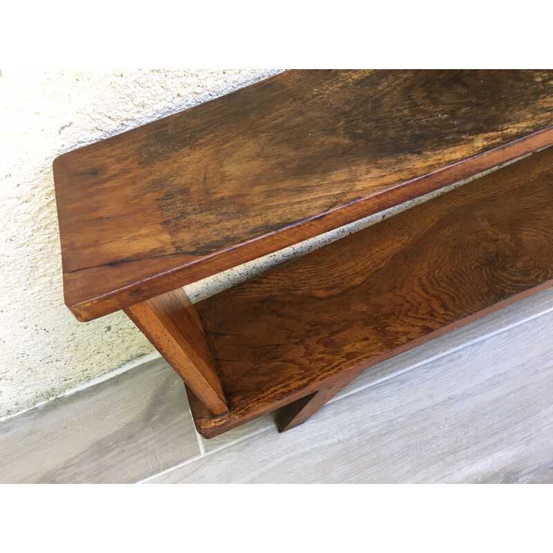 Vintage Geometric Oak Shelf 1950