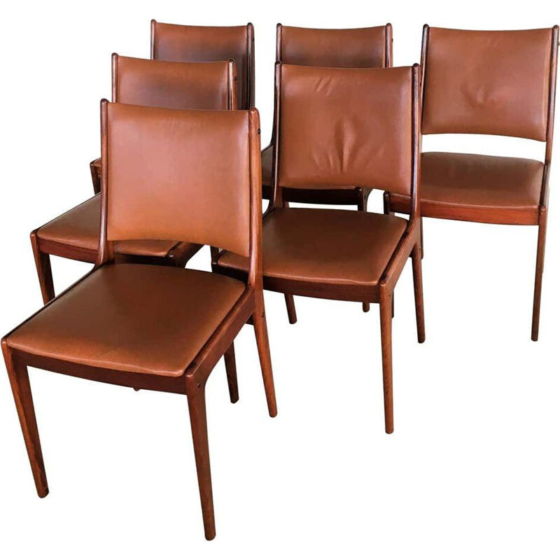 Set di 6 sedie vintage Johannes Andersen in palissandro anni '60