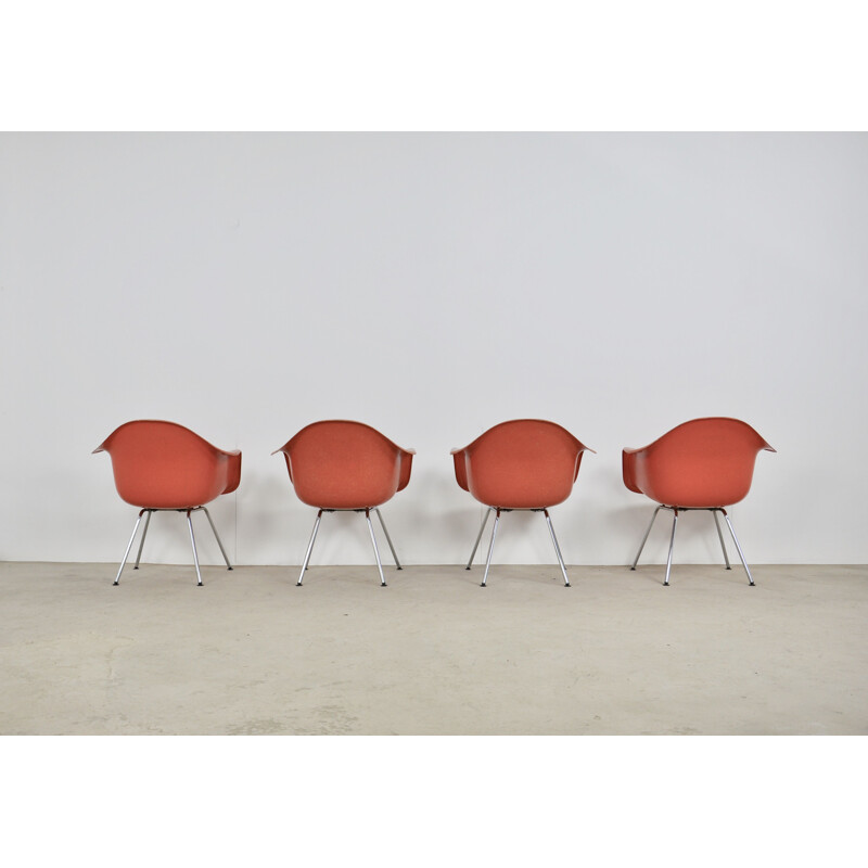 Lot de 4 fauteuils vintage DAX de Charles & Ray Eames pour Herman Miller 1970