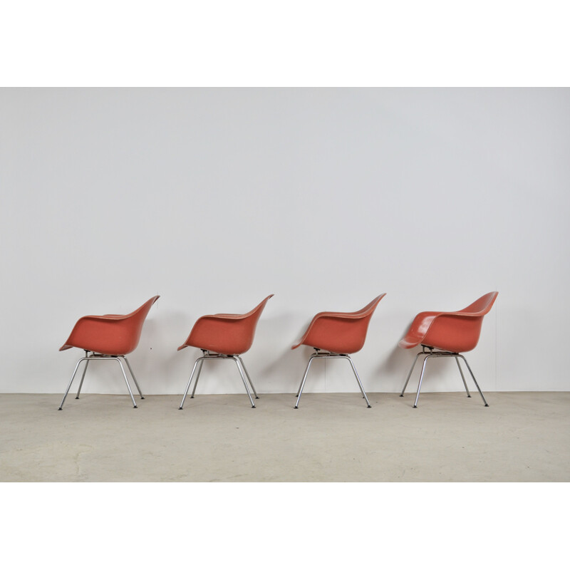 Lot de 4 fauteuils vintage DAX de Charles & Ray Eames pour Herman Miller 1970