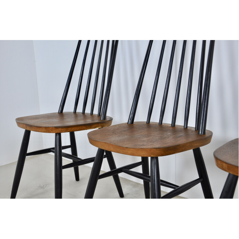 Set of 6 vintage swedish side back chairs 1960