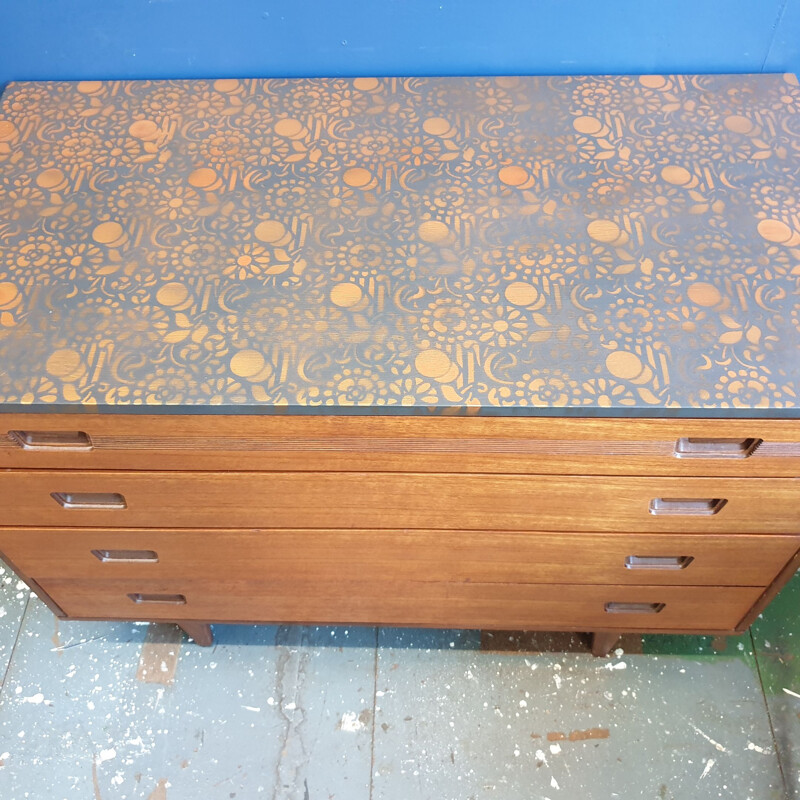 Vintage Butilux Hand Painted Chest Of Drawers 1960s