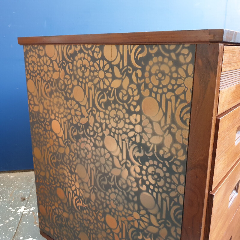 Vintage Butilux Hand Painted Chest Of Drawers 1960s