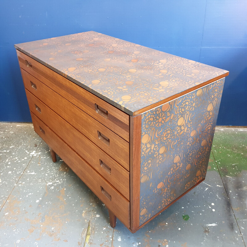 Butilux hand-painted vintage dresser, 1960