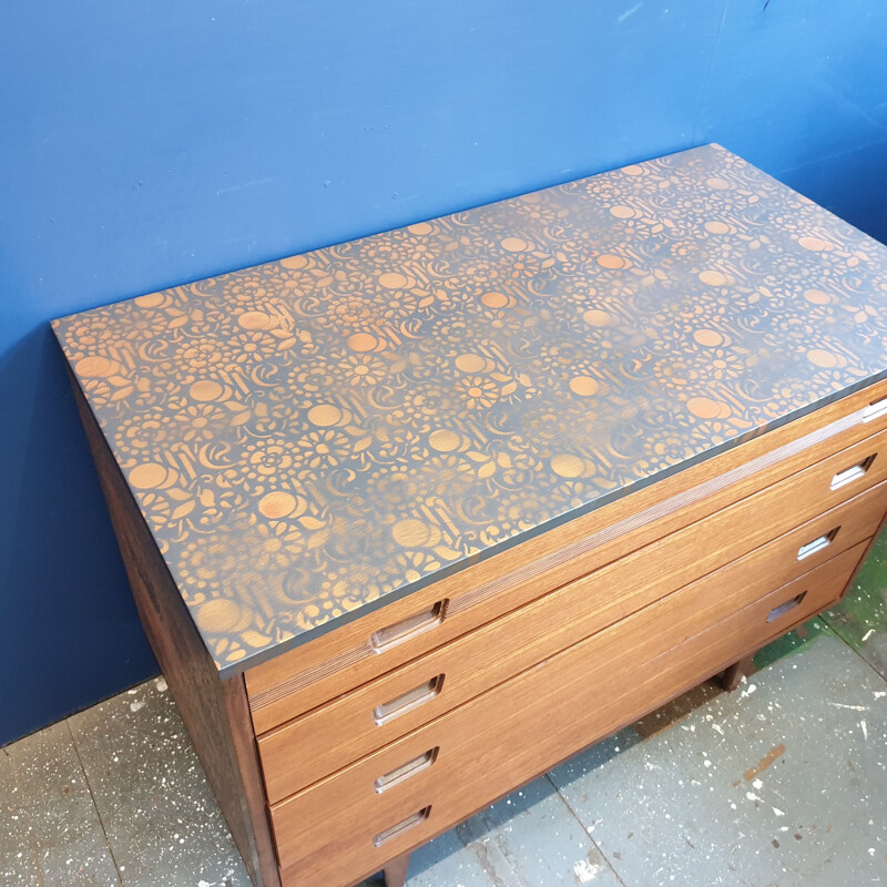 Butilux hand-painted vintage dresser, 1960