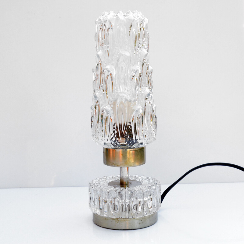 Vintage Baccarat Crystal bedside lamp, France 1970s