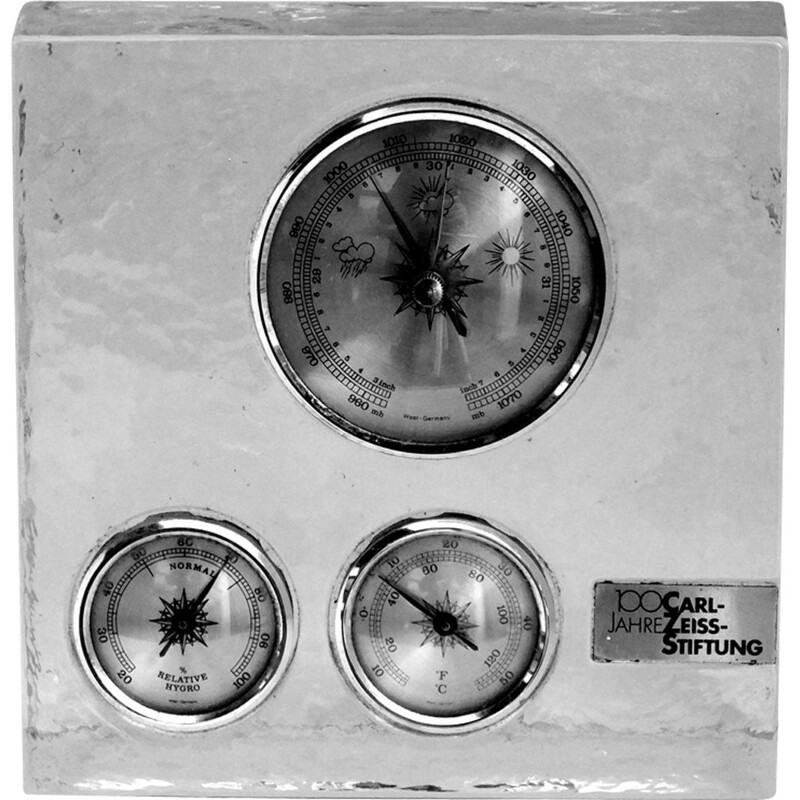 Baromètre vintage de station météorologique par Carl Zeiss Allemagne 
