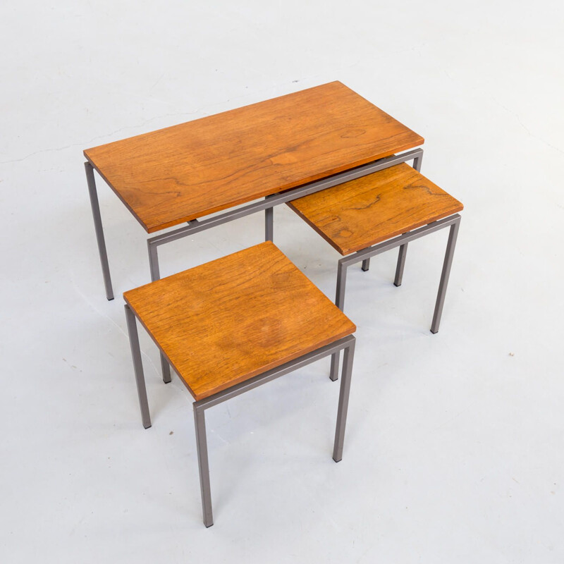 Set 3 vintage Cees Braakman nesting tables for Pastoe 1970s 