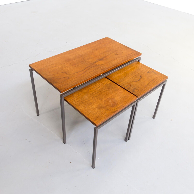 Set 3 vintage Cees Braakman nesting tables for Pastoe 1970s 