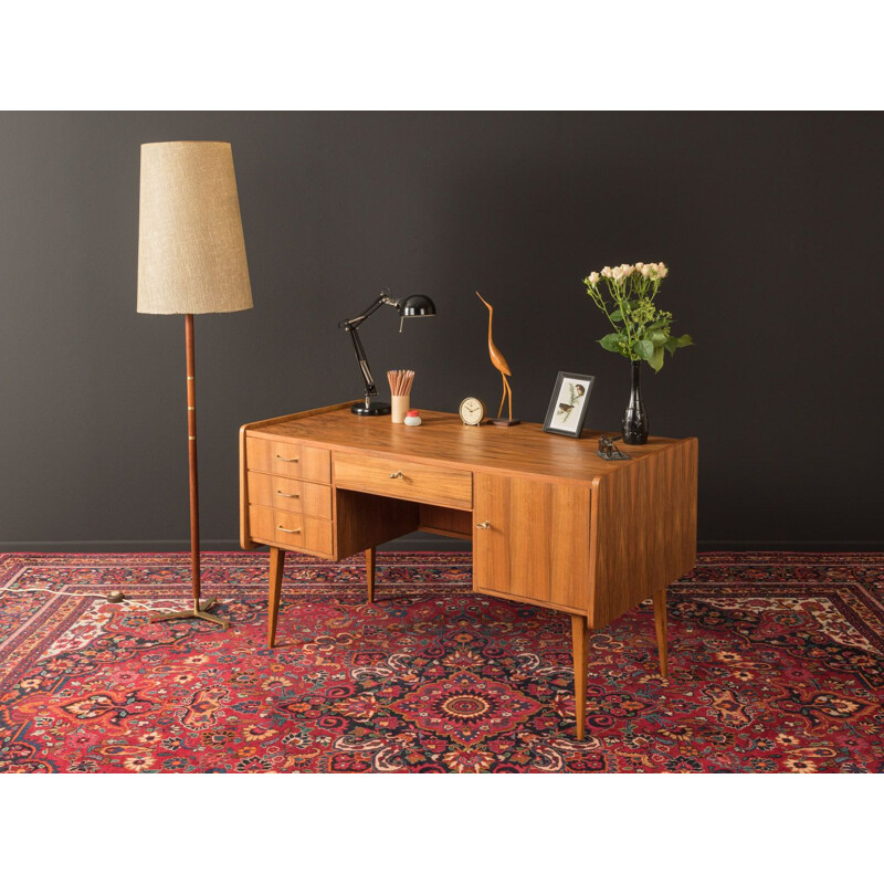 Vintage writing desk walnut 1950s