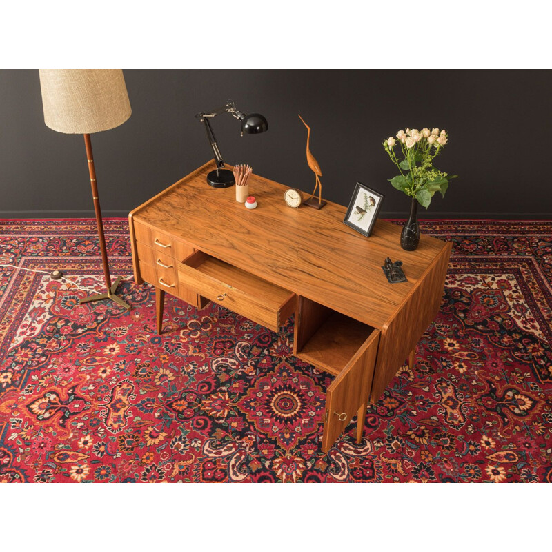 Vintage writing desk walnut 1950s