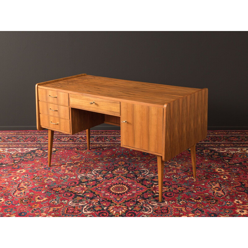 Vintage writing desk walnut 1950s