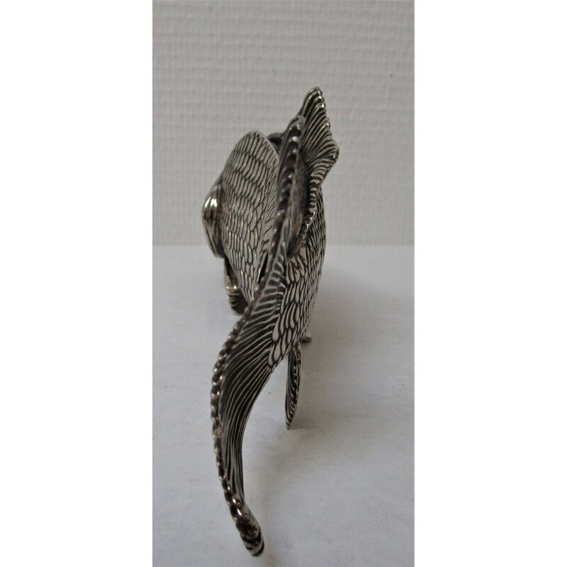 Vintage letter tray zoomorphic letter holder fish metal 1970