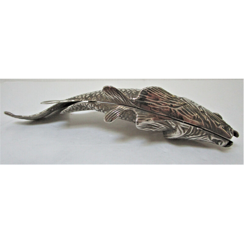 Vintage letter tray zoomorphic letter holder fish metal 1970