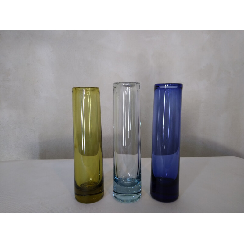 Set of 3 vintage vases by Lutken for Holmegaard, Denmark 1950s