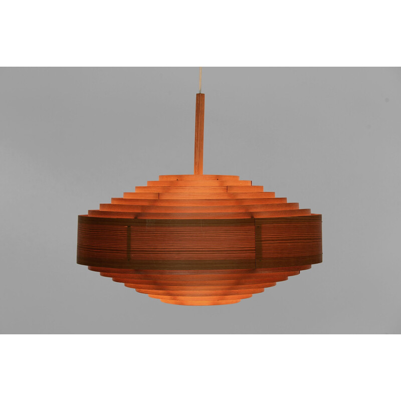 Vintage Pine pendant light T 547 by Hans-Agne Jakobsson for Ellysett AB. Sweden 1960s