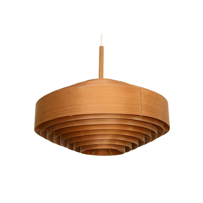 Vintage Pine pendant light T 547 by Hans-Agne Jakobsson for Ellysett AB. Sweden 1960s