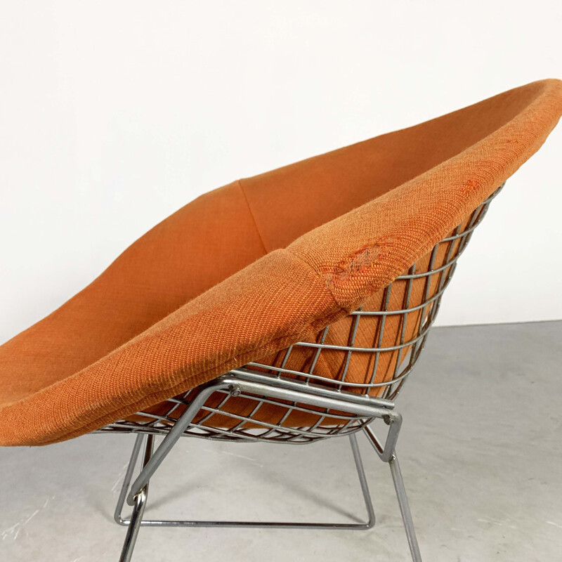 Chaise Vintage Orange Diamond par Harry Bertoia pour Knoll 1970