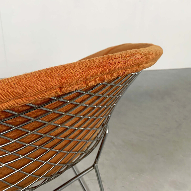 Chaise Vintage Orange Diamond par Harry Bertoia pour Knoll 1970