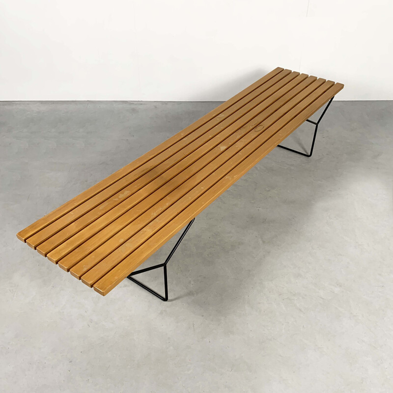 Vintage Slat Bench by Harry Bertoia for Knoll, 1970s