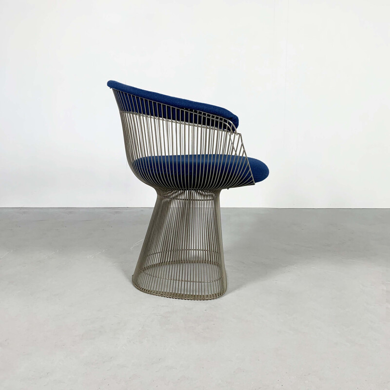 Vintage blue armchair by Warren Platner for Knoll, 1960s